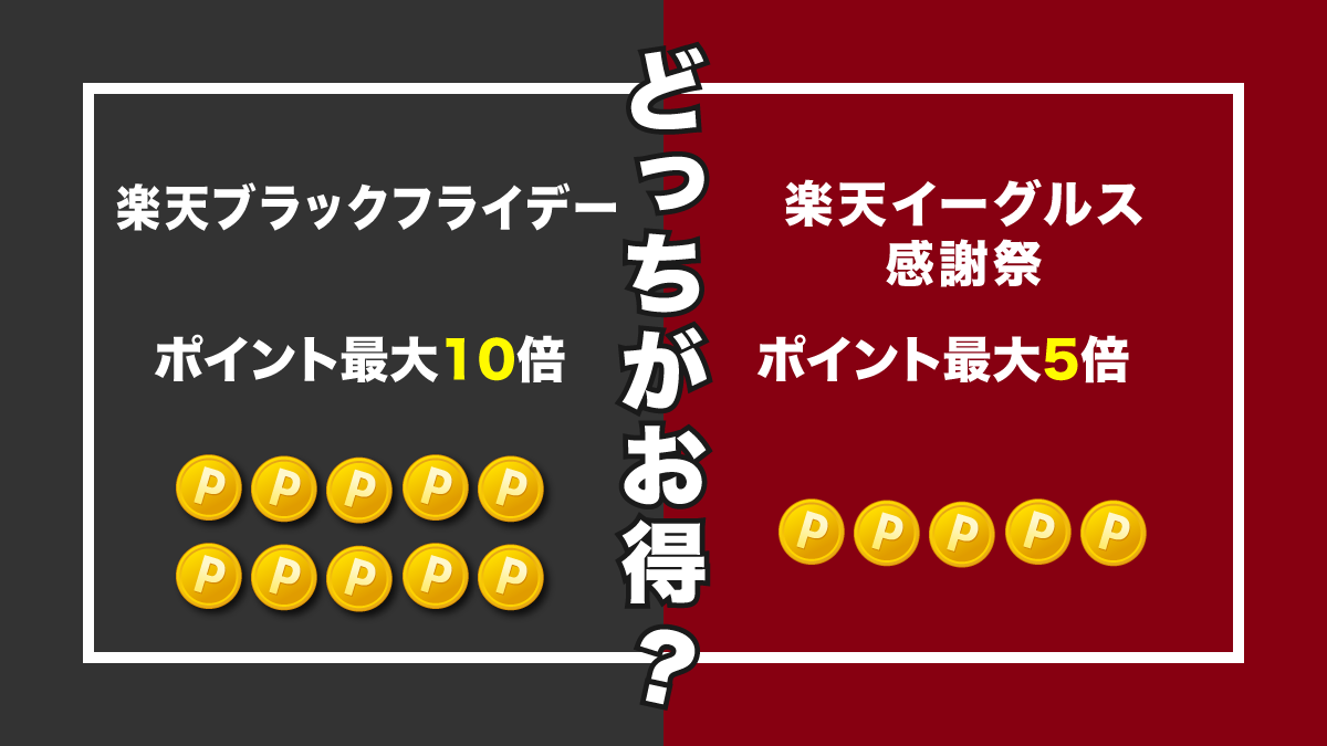 楽天ブラックフライデーと楽天イーグルス感謝祭はどっちがお得?9項目で徹底比較!