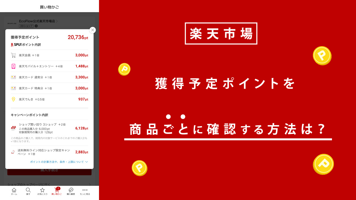 楽天市場の獲得予定ポイントを商品ごとに確認する方法！表示されないポイントがある理由も解説！
